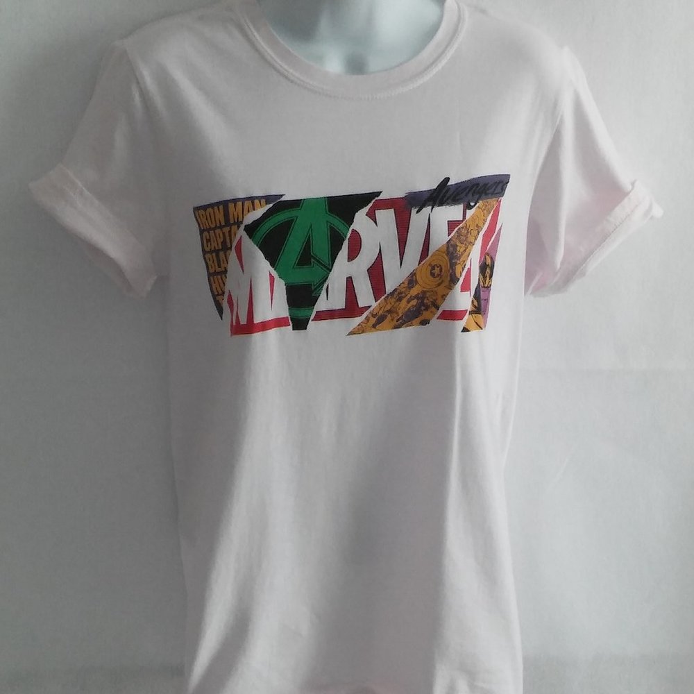 Marvel Comic Graphic Blush Pink T-Shirt. Size S